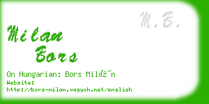 milan bors business card